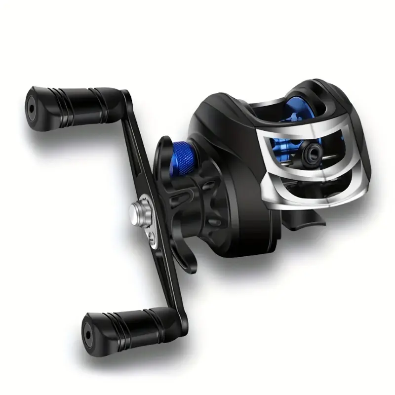 8kg Max Drag Powerhouse Baitcasting Reel - 7.2:1 Gear Ratio, 18+1 Ball Bearings, Red/Blue/Silvery Metal Spool, Durable Left/Right Hand Fishing Reel for Smooth Casting and Retrieving