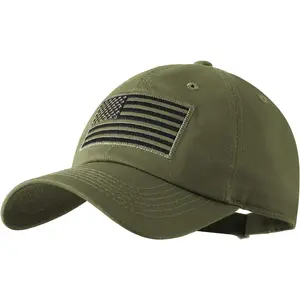 American Flag Baseball Cap for Men Women Low Profile USA Army Tactical Operator Military Plain Dad Hat