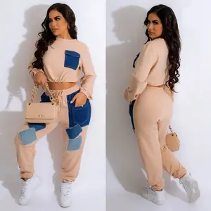 two piece set streetwear sweatpants jogging women