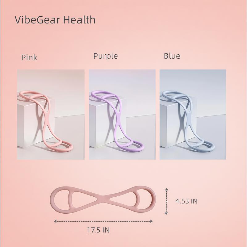 VibeGear 3-in-1 All-in-One Bands Resistance Bands Figure 8 Exercise Bands for Women TPE Material Arm & Chest Expander for Home Gym Yoga Muscle Toning Stretching Gear
