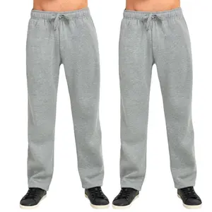 2 Pack Men's Fleece Sweatpants Heavyweight Cotton Drawstring and Pockets XS-3XL Regular Big & Tall Lounge Pants Fall Winter Menswear Casual Trouser