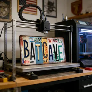 Vintage Metal Room Decorative Signs, License Plate Wall Decor Art, Bat Cave Metal Tin Sign，Man Men Cave Poster, 6×12inches, As Merch Decorations for Movies or Anime, They Can Also be used as Birthday Gifts or Collectible