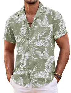 COOFANDY Mens Hawaiian Shirt Short Sleeve Floral Button Down Shirts Tropical Summer Beach Shirts Camp Collar Shirt