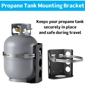 Propane Tank Mount Bracket Fixed Stand with Strap Locks for 5lb Tanks, Ideal for Cars Rvs Trucks Trailers Jeeps Suvs Boats