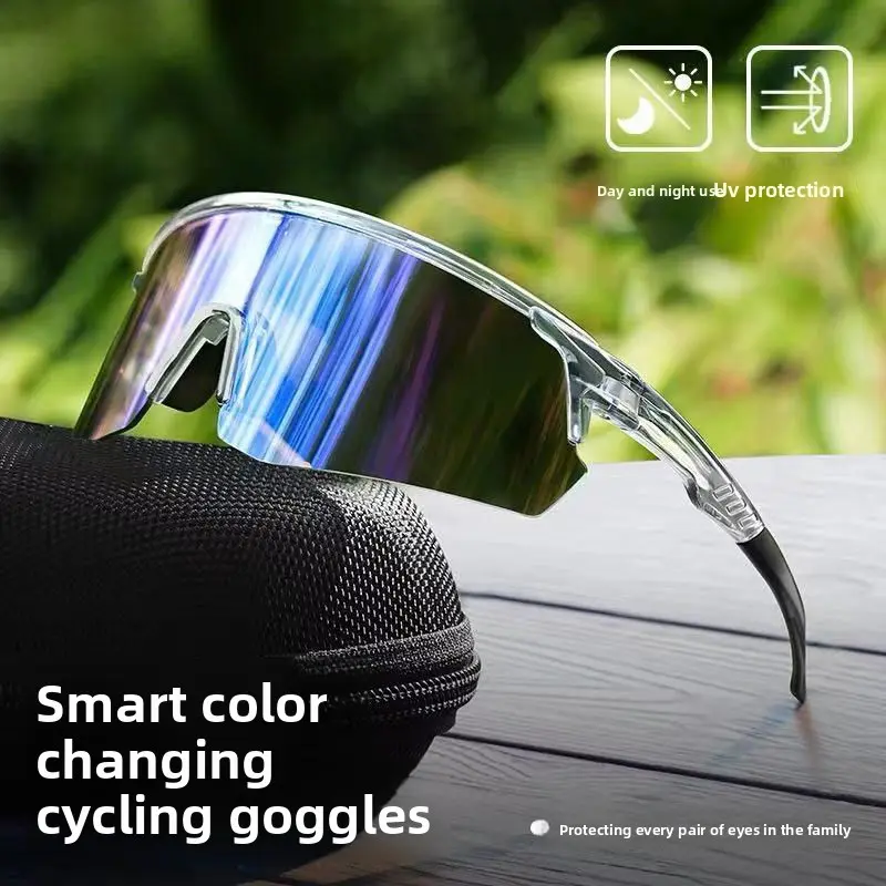 Smart Photochromic Sunglasses with UV400 Lenses, High-Strength PC Material, New Fashion Multifunctional Sports Eyewear, Suitable for Day-Night Use, Ideal for Cycling and Hiking,summervibes