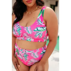Barbados Tropical Print Swim Top