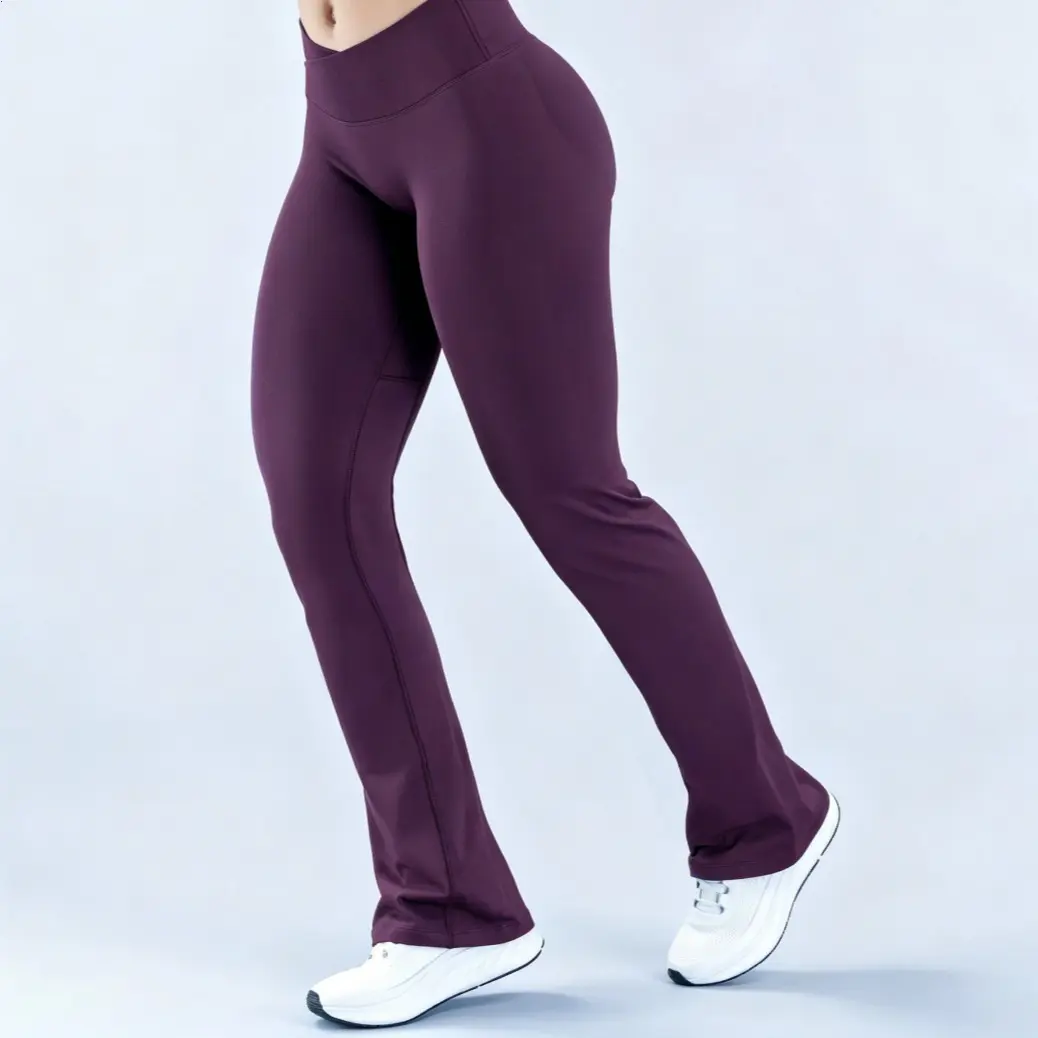 Deep Grape Purple Flare Leggings 