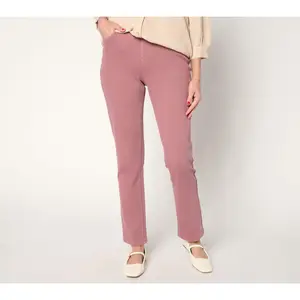 Isaac Mizrahi Live! Tall Knit Denim Straight-Leg Pull-On Jeans