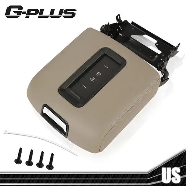 G-PLUS 1 × Center Console Armrest Lid w/Wireless Charger, Car Armrest Box & Car Console Organizer for 15-19 Chevrolet Suburban (Suburban Fit) & GMC Yukon XL, Simple Install Auto Accessory with Long-Lasting Service Life