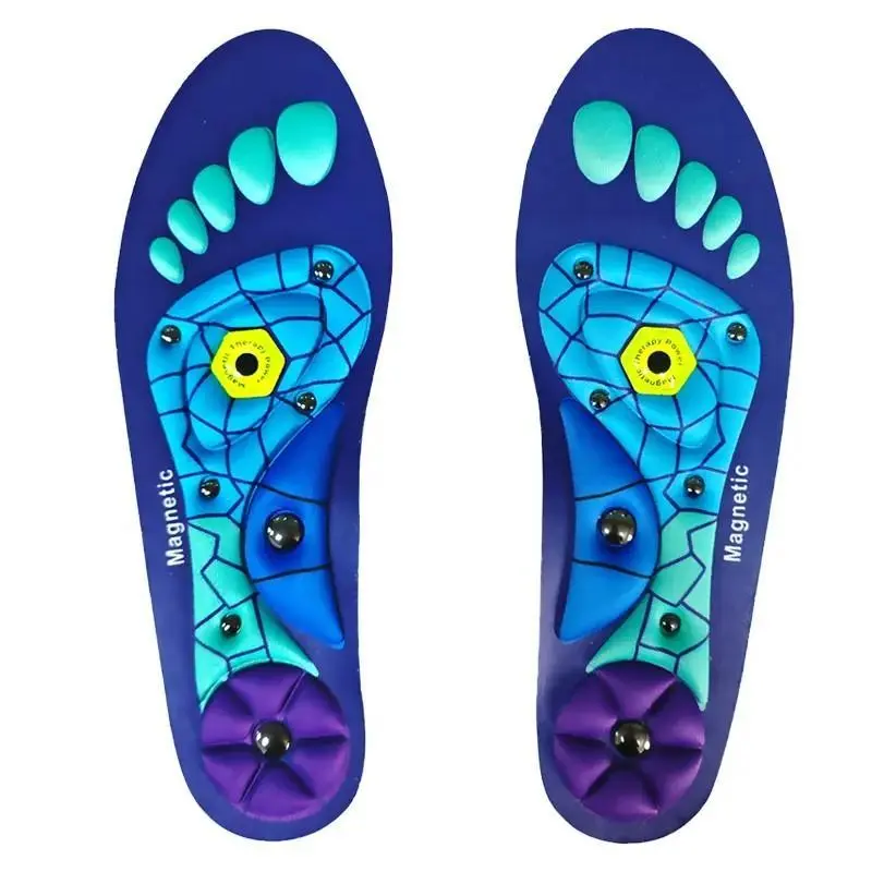 Unisex Plantar Fasciitis Relief Insoles - High Arch Support, Shock Absorb, Magnetic Massage Comfort, 220+ lbs Capacity, All Seasons, S (W5-7/M4-7), M (W8-10/M8-9), L (M9-13)