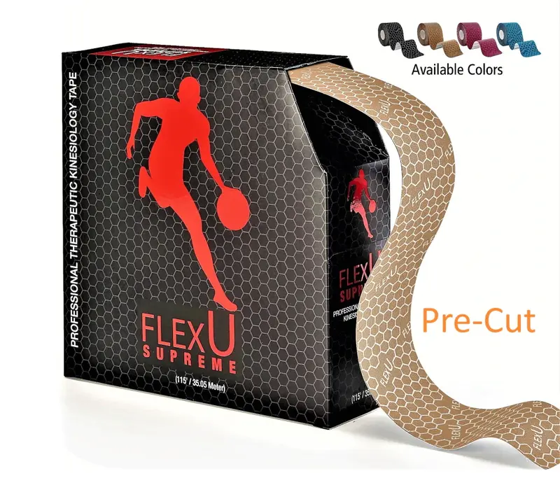 FlexU Kinesiology Tape Bulk Pack 140 Pre-Cut and Un-Cut I Shape Strips