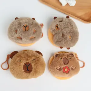 Cute Kapibara change bag capybara earphone bag pendant creative cartoon plush guinea pig storage bag
