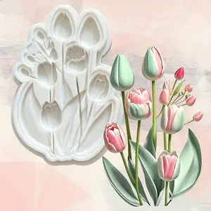 Flower Shaped Silicone Mold, Resin Mold, DIY Tool for Home Decoration, Jewelry Casting, Flower Pot Decoration, Mold for Clay, Plaster, Mother's Day, Spring Day