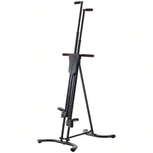 Vertical Climber, High-Intensity Cardio & Muscle Toning Exercise For Home Gym, Folding Steel, Adjustable Height, Display Monitor, 220 Lbs.Weight Capacity, Black