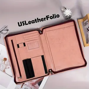 New Leather Portfolio Women's Leather Portfolio A4 Notepad Office folders