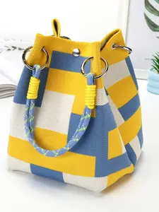 Feng Shui Bucket Bag, Fashion Wealth Bag, Knitted Handbag, Crossbody Shoulder Bag, Cross Body Purse, PU Material, All Seasons, Women's Vacation Bag