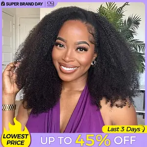[3 In 1 Half Wig] OQ HAIR Afro Curly Wear Go Glueless Half Wig 180% 250% Density Upgrade With Drawstring Cap Invisible Hairline Human Hair Wigs Beginner Friendly #DealsForYouDays