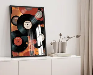 Vintage Record Eclectic Wall Art, Trendy Art, Retro Printable, Eccentric Prints, Music Poster, Vinyl