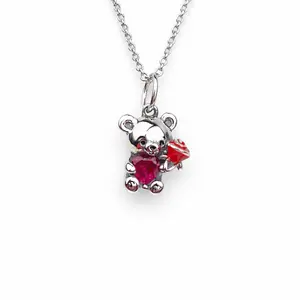 925 Sterling Silver Teddy Bear Necklace – 18” | Regalo Perfecto