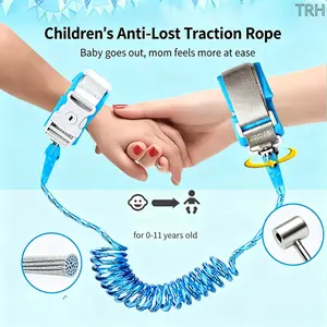 Key‑Locked Anti‑Lost Toddler Wrist Link, Stretchy Child Safety Harness Leash with 304 Steel Wire, Breathable Soft Anti‑Escape Wristband for Kids, 2M Long 360° Swivel Anti‑Lost Strap for Outdoor Travel, Shopping & Family Daily Use