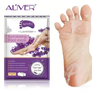 ALIVER Lavender Exfoliating Foot Mask: Softens the rough dead skin on the bottom of the feet, gently removes the dead skin, brings you the joy of peeling off the dead skin, helps smooth the bottom of the feet, foot mask