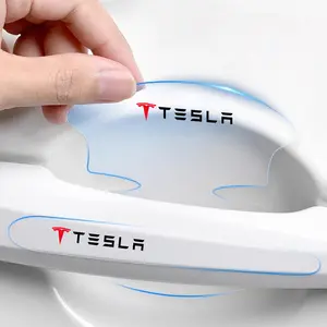8Pcs TPU Car Door Bowl Anti-scratch Stickers Protection Decals Film Auto Decorative Accessories Vehicle Exterior Decoration For Tesla Model 3 Model S Model X Model Y Cybertruck Roadster SpaceX