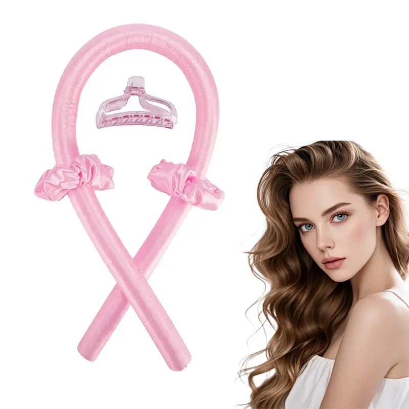 Heatless Curlers Set - Hair Curling Rods with Attached Clip for Hands-Free Styling, Lightweight Sleep Time Overnight Accessory for All Hair Types, Beauty Gift for Bouncy Curl Transformation