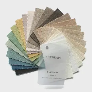 LUXDRAPE Florence Linen Fabric Swatch Booklet 24 Color Samples for Custom Curtains and Drapes