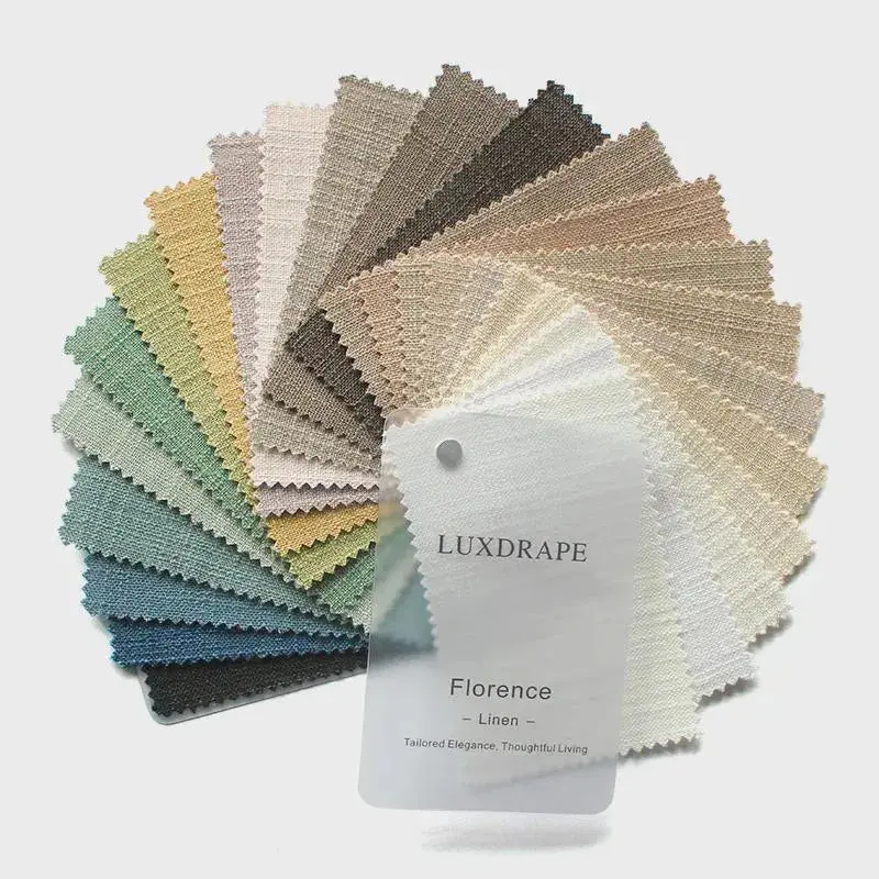 LUXDRAPE Florence Premium Linen Fabric Swatch Booklet - 24 Color Samples, Natural Minimalist Texture, Modern Accent Tones for Custom Curtains, Elevated Interior Styles