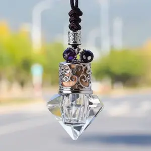 Car Perfume Pendant, Empty Car Scent Bottle, Rearview Mirror Hanging Decoration, Home Fragrance Bottle, Artificial Crystal Gift, Car Accessory