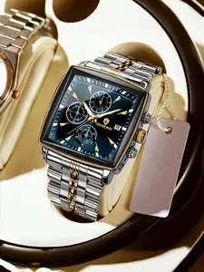 Men's Business Fashion Watch, Fashionable Wristwatch, Fashion Three-eye Six-needle Watch for Party, Daily Clothing Decor, Trendy All-match & Exquisite Watch for Birthday Gift with Box