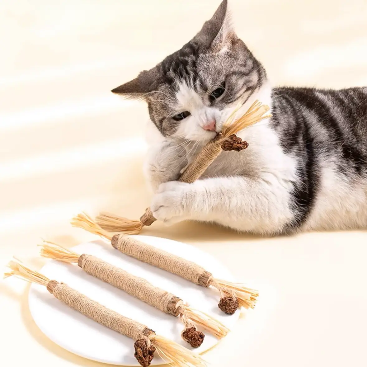 Comfort Cat Teeth Cleaning Stick Toy, Natural Cat Chew Stick, Catnip Cat Teeth Grinding Stick, Silvervine Sticks Cat Toys, Pet Fresh Breath Stick, Fun
