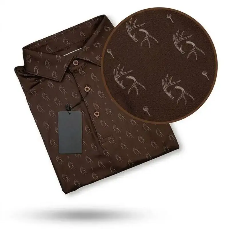 Men’s Performance Polo with Classic Deer camo - Whitetail Hunting Inspired Golf Polo
