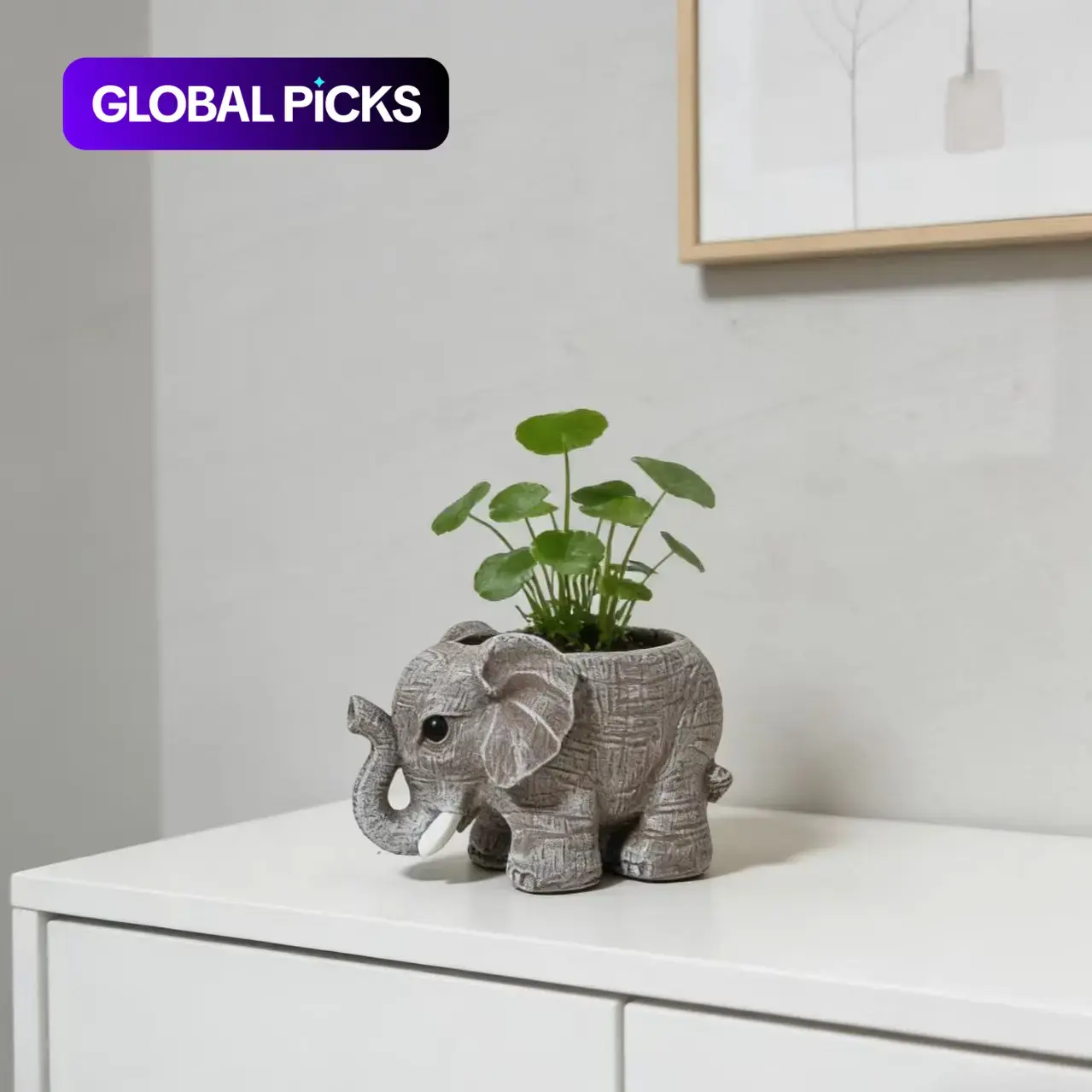 Elephant-Shaped Succulent Plant Pot, Resin Handmade Flower Pot, Textured Design, Lightweight Durable, Indoor Outdoor Decoration, Home Decor, Garden Planter #GLOBAL PICKS