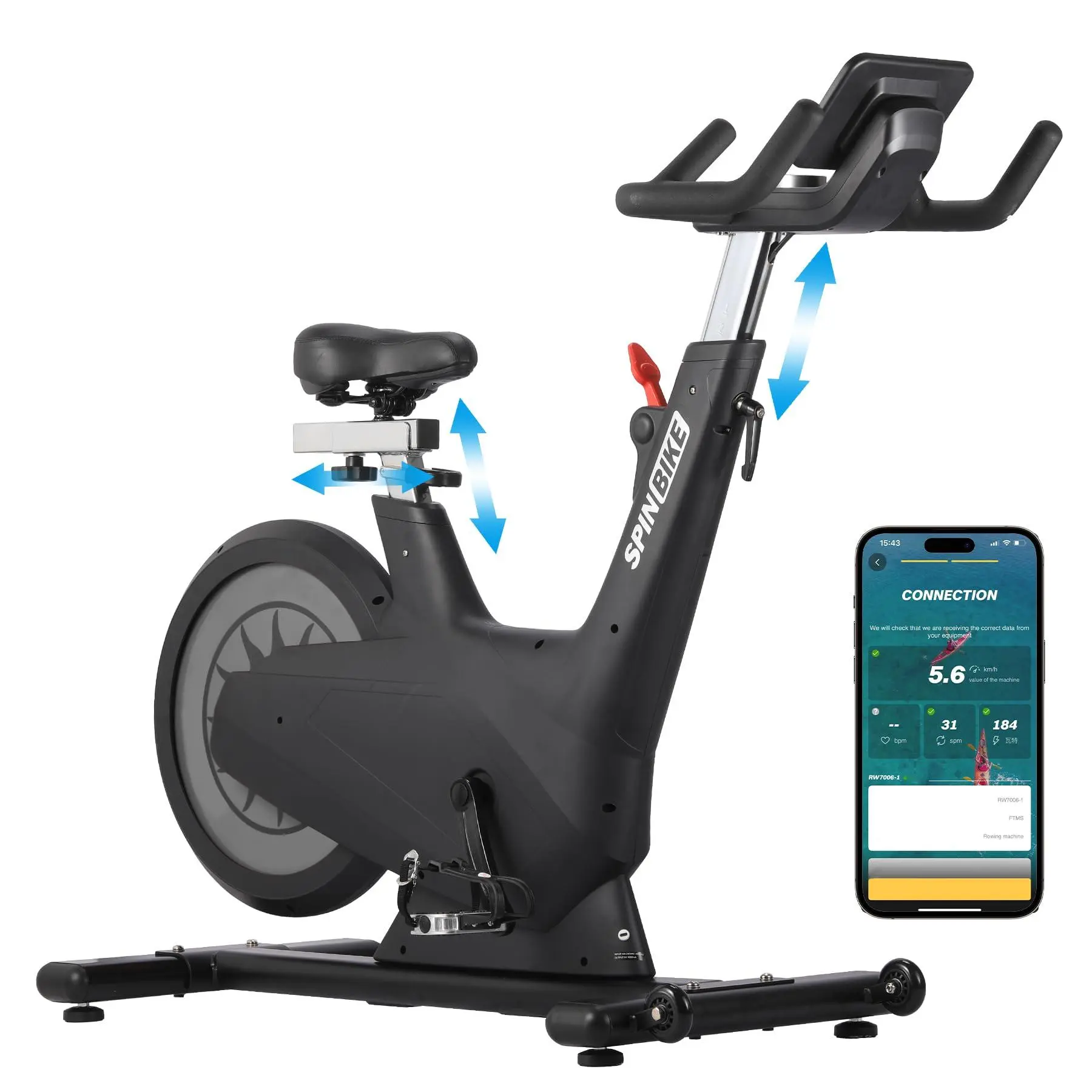 Magnetic Cycling Exercise Bike, 32 Levels Resistance, Stationary Bike with LED Display, Black