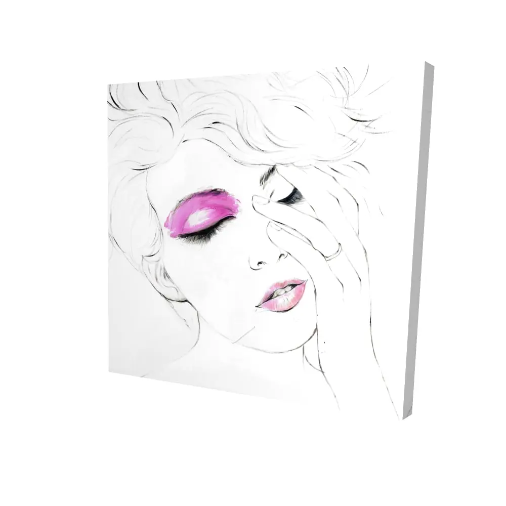 Begin Home Decor 2080-2424-FI38 24 x 24 in. Pink Makeup Canvas - Contemporary Beauty White Home Decor