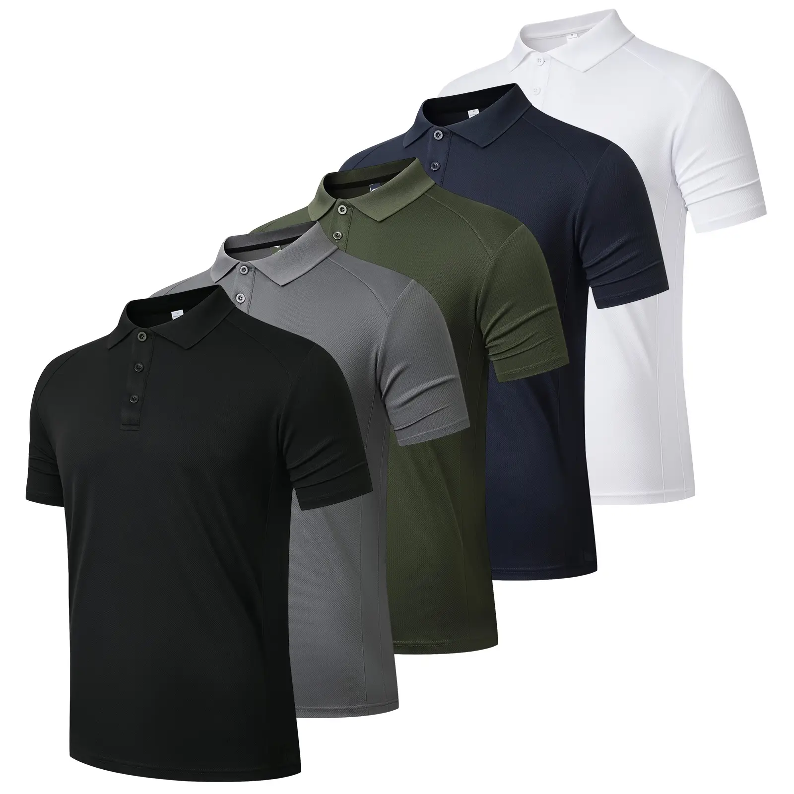 【Purchase One Size Large】3/5/6Pack Mens Polo Shirts Quick Dry Short Sleeve Golf Tshirts Moisture Wicking Casual Workout Elastic Classic Soft Gym Top M