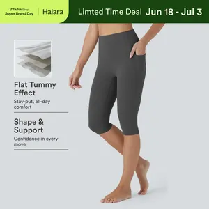 Halara UltraSculpt™ High Waisted Tummy Control Pedal Pusher Yoga Leggings with Pockets
