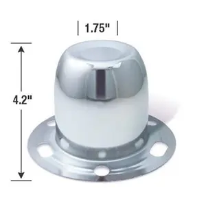 212 MAIN Steel Chrome-Plated Push-Through Closed Derby Style Wheel Center Cap Hub Cover, 4.25 In., for Vehicle Finish