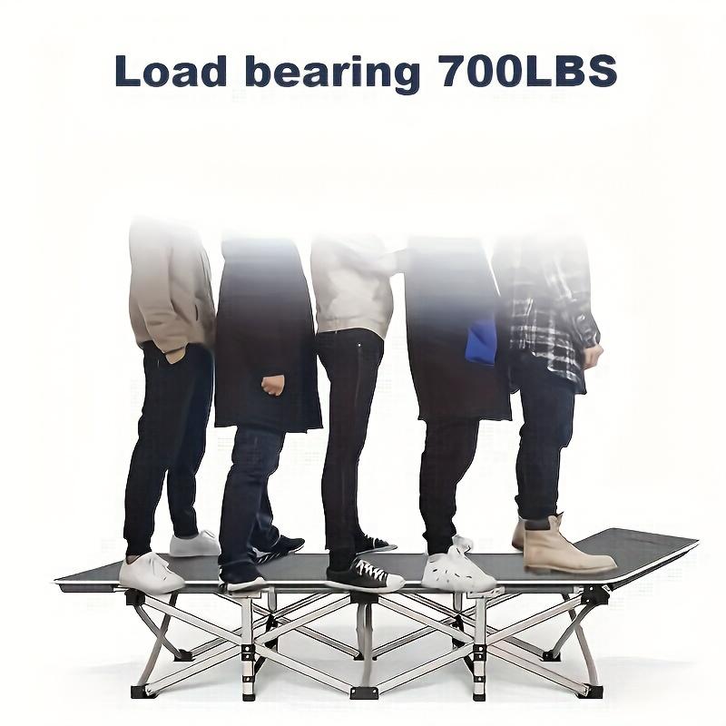 Adult Folding Bed Camping Bed Portable Folding Outdoor Bed, 75 Inch Multifunctional Lounge Chair with Side Pockets And Handbag, Suitable for Outdoor Courtyard Garden Lounge Chair, Heavy-duty Bed, Weighing 500 Pounds