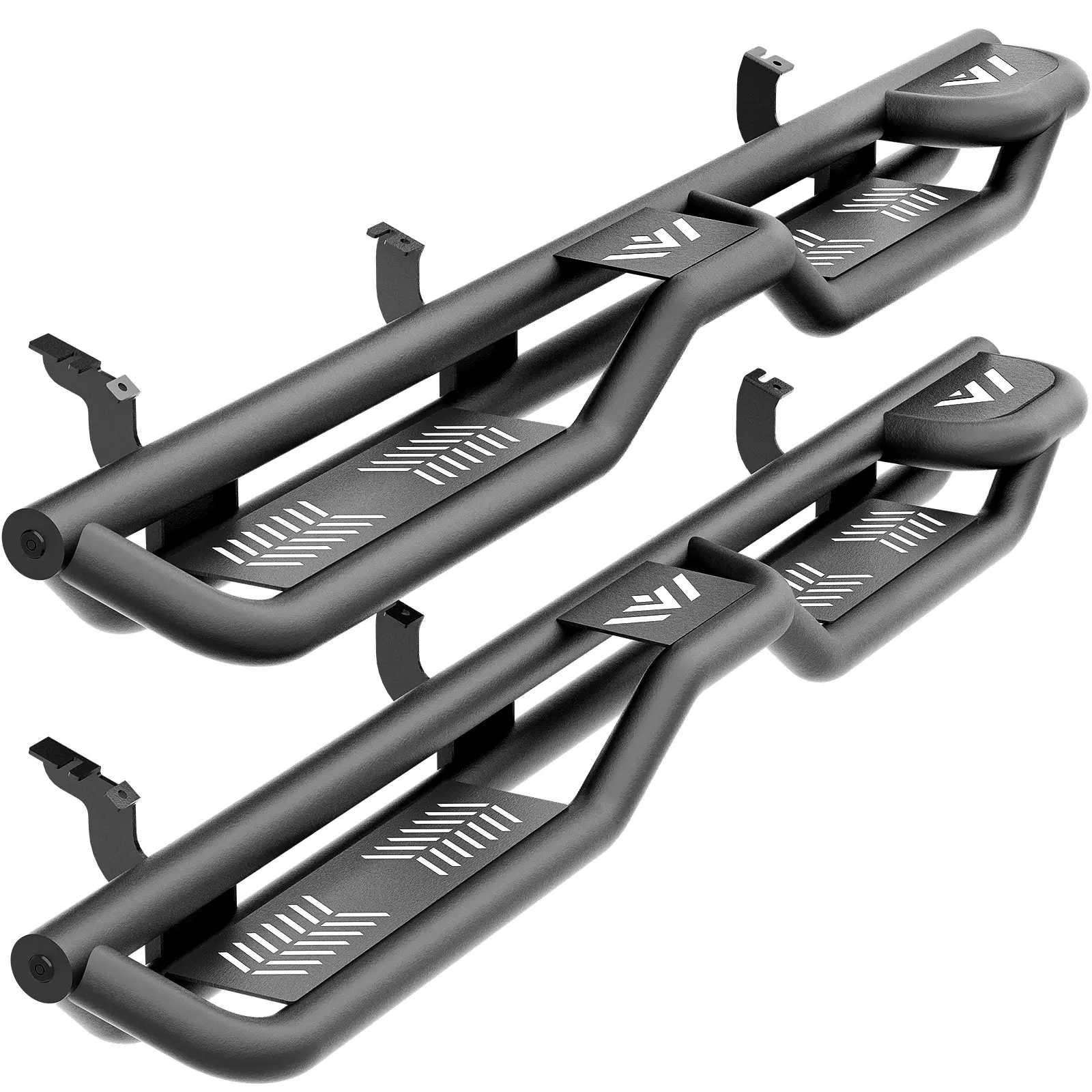 【EYOUHZ】Black 2-Raised-Step Stair Nerf Bars, Bolt-On Install Dual Layer Double Cab Running Boards for 2022-2026 Toyota Tundra Double Cab (2 Half-Size Rear Doors) Truck Side Rails, Automotive Car Accessory