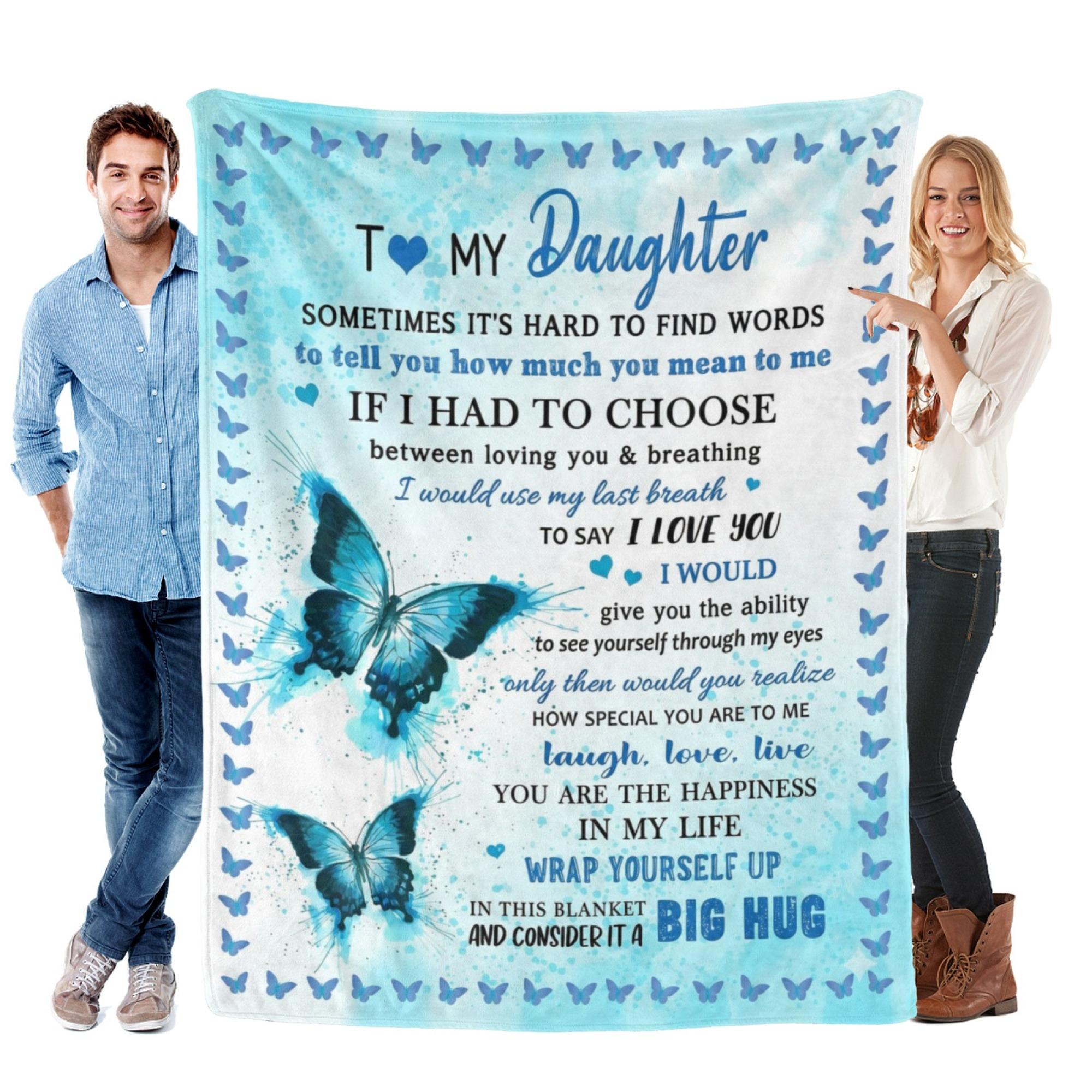 to My Daughter Gift  cooling Blanket, Daughter Birthday Gifts from Mom Dad, Gift for Daughter Graduation Wedding Day Soft Throw Blanket 50"x 60"