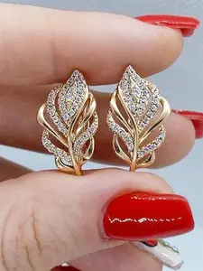 1 Pair Glamorous Cubic Zirconia Hoop Earrings Statement Earrings For Women For Wedding Anniversary Engagement Party Jewelry Valentine's Day Gift