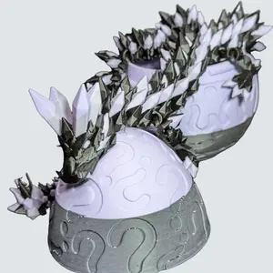 Crystal Articulated Dragon - 3D Printed Eco-Friendly Durable Lightweight Fantasy Dragon with Matching Egg for D&D Players & Collectors