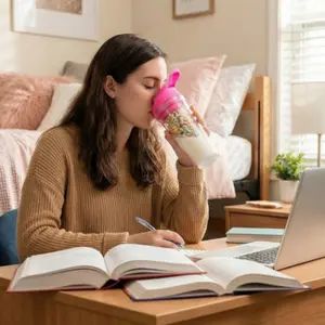 Vintage Creative Nesting Oatmeal Milk Cup, Multifunctional Breakfast Cup, Three Colors Available, Keep Oats and Milk Separate, Portable