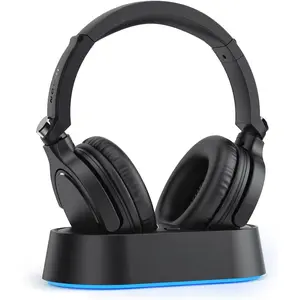 Headphones for TV Watching, TV Headphones  for Seniors with Transmitter  Base, Over Ear  Headset No Audio Delay, HiFi Stereo, 65H Playtime, Gifts for Parents/