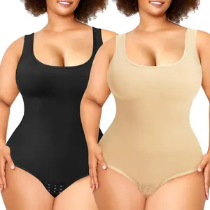 Plus Size Bodysuit Shapewear Tummy Control Body Shaper for Women Seamless Body Suit Sleeveless Going Out Tops