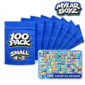 100 Pack Small 4" x 5" Organizer Bags Bundle Assorted Designs