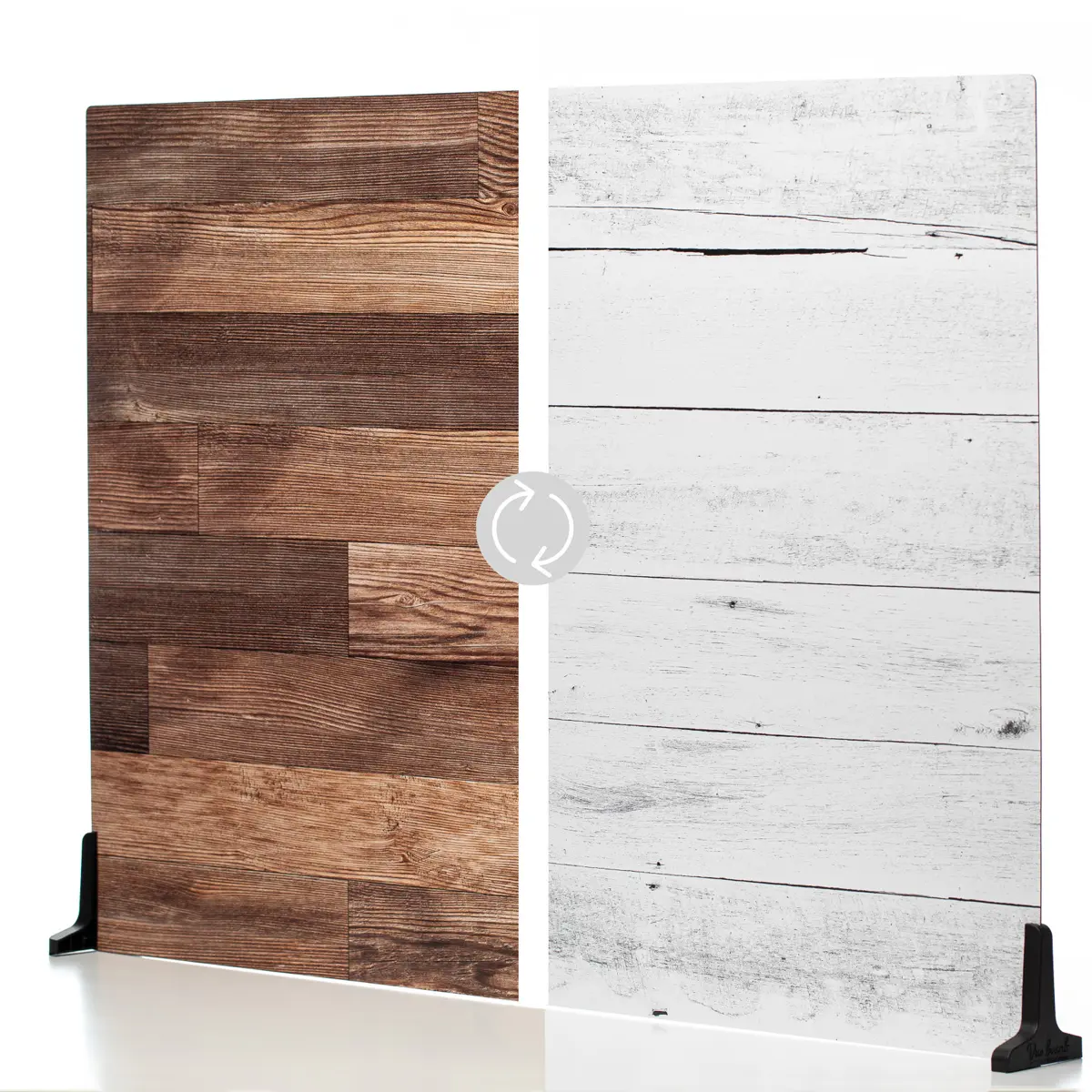 V-FLAT WORLD Duo Board - 30x40" Double Sided Surface Board, Whitewash/Hickory Planks
