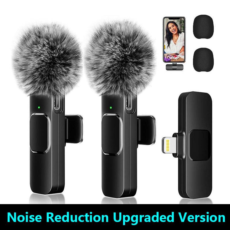 Wireless microphone party gift-2pcs Professional Wireless Lavalier Lapel Microphone for iPhone, iPad - Cordless Omnidirectional Condenser Recording Mic for Interview Video Podcast Vlog,YouTube,TikTok Wireless microphone party gift-2pcs Professional Wireless Lavalier Lapel Microphone for iPhone, iPad - Cordless Omnidirectional Condenser Recording Mic for Interview Video Podcast Vlog,YouTube,TikTok